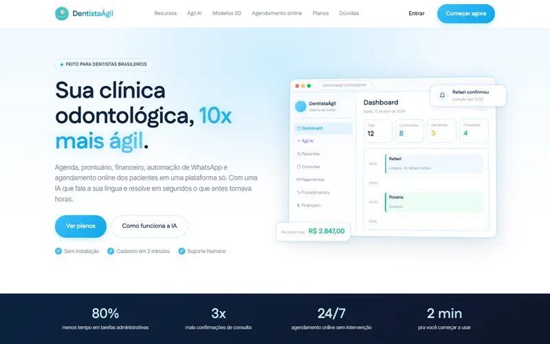 Primeira tela do DentistaÁgil