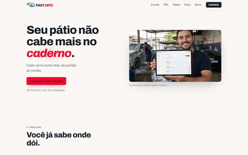 Primeira tela do FastJato